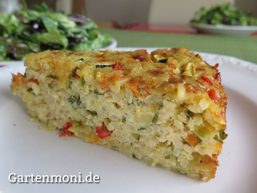 Reiskuchen mit Gemüse - Gartenmoni.de - Altes Wissen bewahren