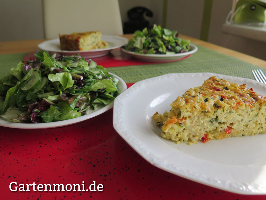 Reiskuchen mit Gemüse - Gartenmoni.de - Altes Wissen bewahren